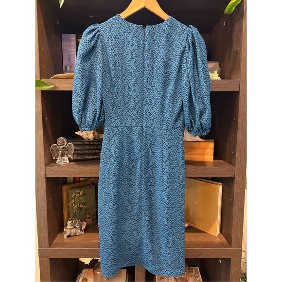 NWT Banana Republic Blue & Black Animal Print Sheath Mini Dress Size 0 MSRP $149 - Picture 3 of 8